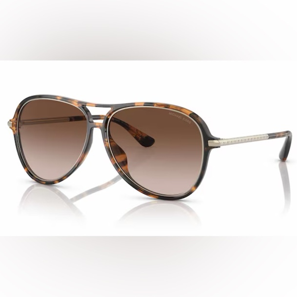 Michael Kors “Breckenridge” Aviator Tortoise Shell Dark Gradient Lens Sunglasses